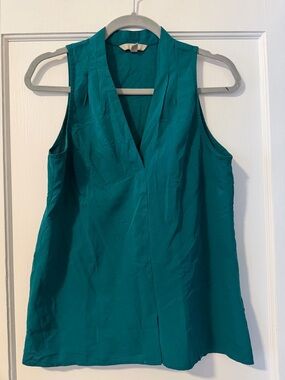 Banana Republic Teal Sleeveless V-Neck Camisole
